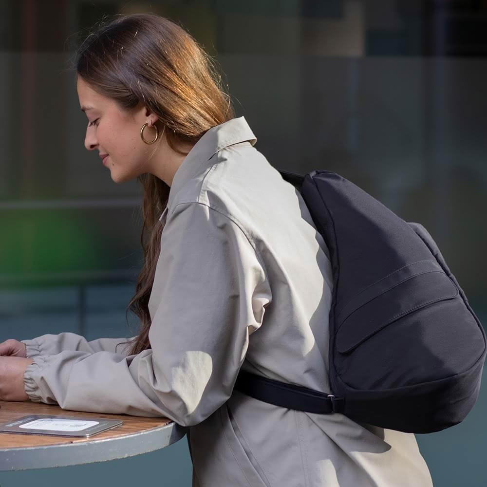 HEALTHY BACK BAG】官方直營-超細纖維MICROFIBRE SMALL 斜背包-經典黑