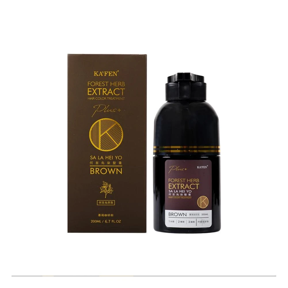 KAFEN 卡氛】SA LA HEI YO 何首烏染髮膏200ml-暮褐色咖啡棕/耀石