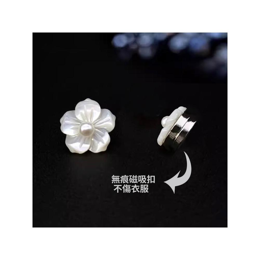 梵花天然貝殼防走光扣迷你小胸針不傷衣服領針V領無痕磁吸扣隱形別針
