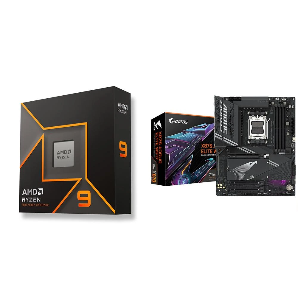 【AMD 超微】〈自MO價〉R9 9900X+技嘉 X870 AORUS ELITE WIFI7 ATX主機板