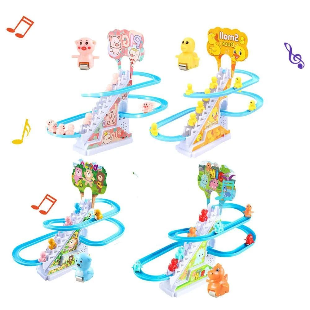 溜滑梯玩具 爬樓梯玩具 鴨子爬樓梯 小鴨爬樓梯 上樓梯玩具 爬樓梯 小豬爬樓梯玩具 鴨子溜滑梯 兒童玩具