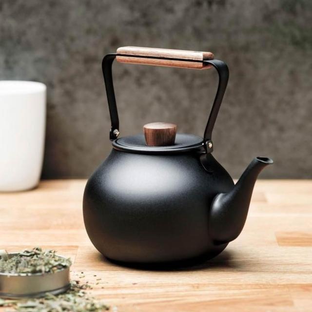 茶壺 日本宮崎製作所日製18-8不鏽鋼茶壺(木柄/附濾網)-700ml-多色可選