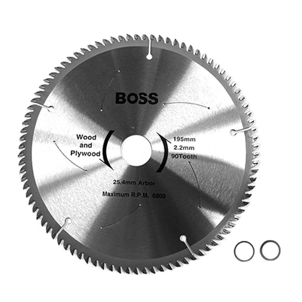 BOSS】電動鋸片圓鋸片切片砂輪片195*2.2*25.4*90T 木工鋸片中崙五金