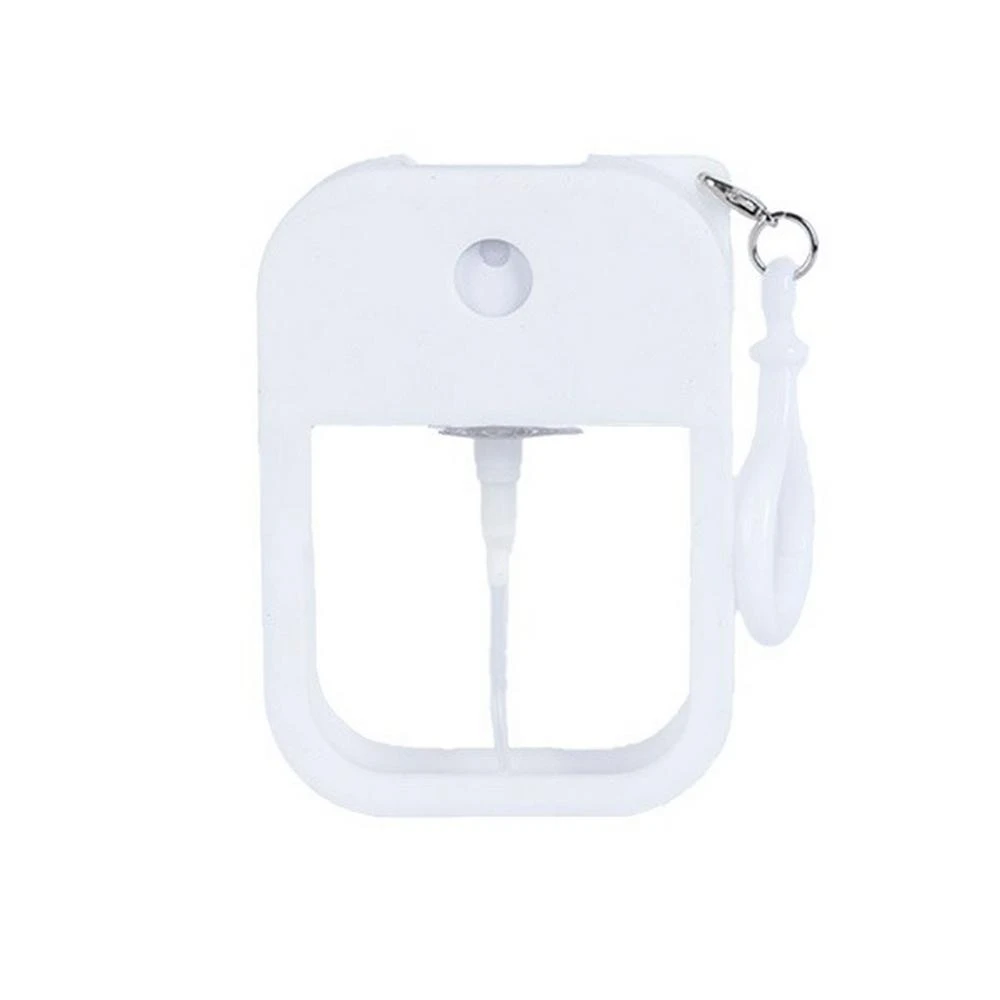 卡片式隨身酒精噴霧瓶 38ml 白色 附矽膠套掛環 分裝瓶 防疫 消毒 殺菌 清潔 補水