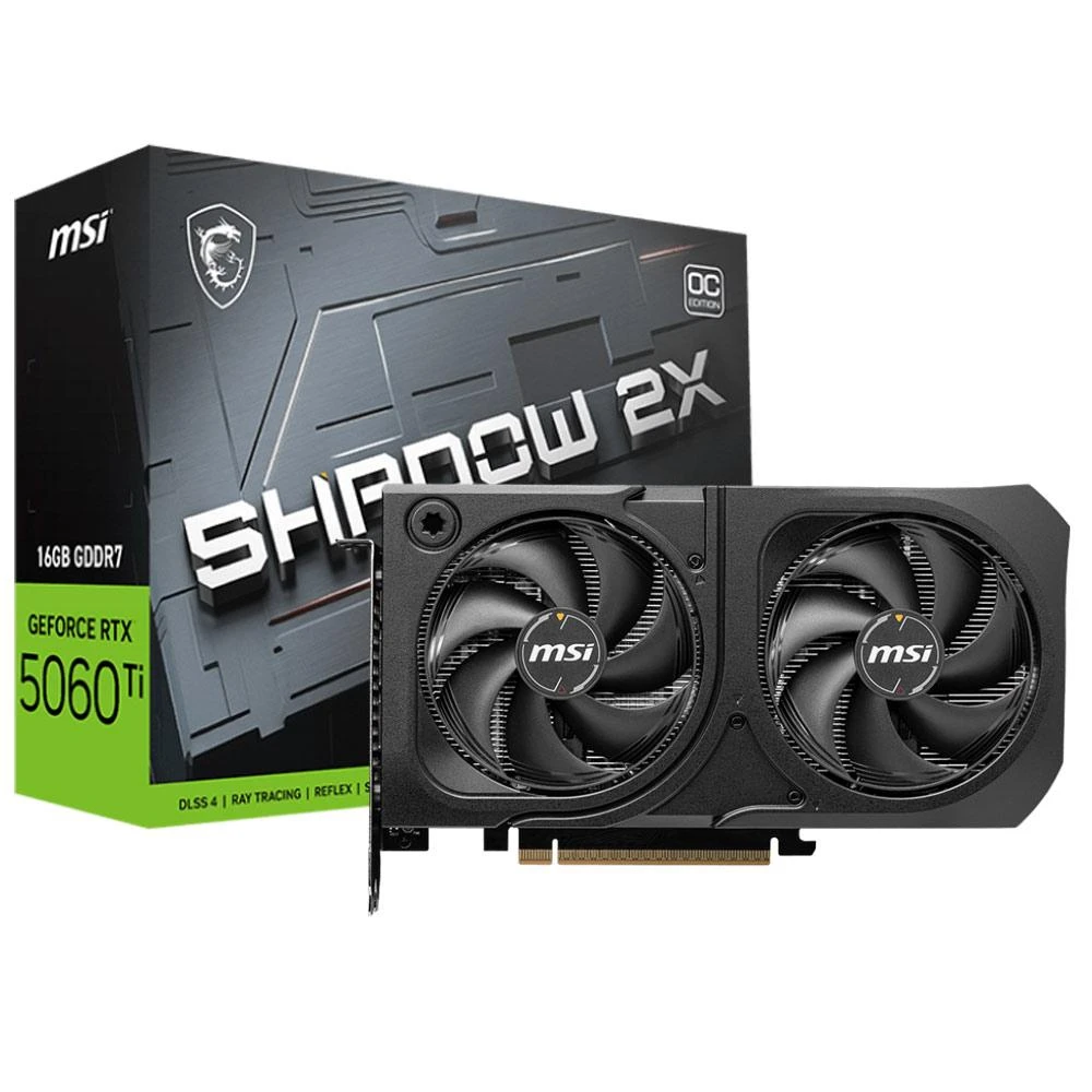 【MSI 微星】RTX 5060 TI 16G SHADOW 2X OC PLUS 顯示卡