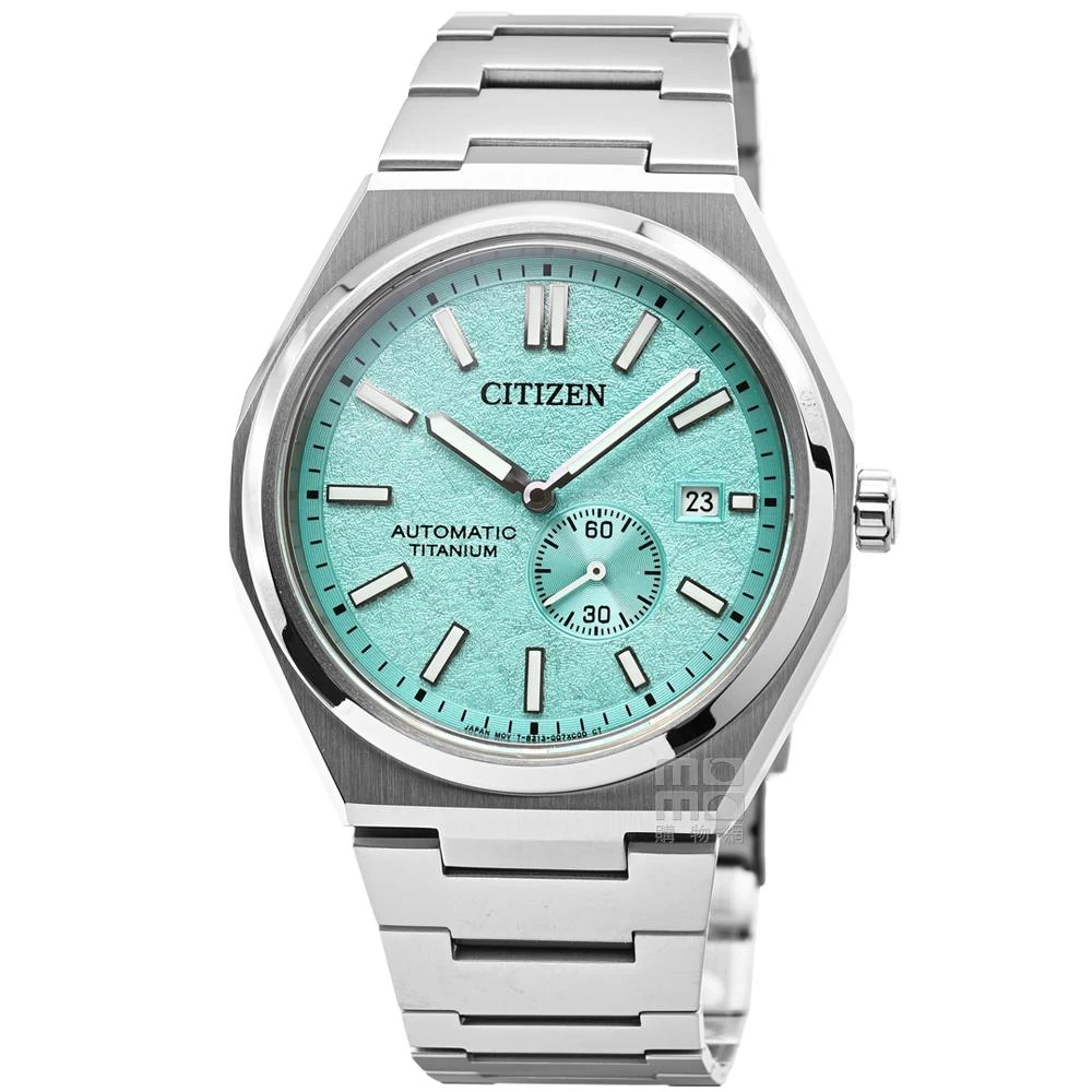 【CITIZEN 星辰】【柒號本舖】CITIZEN星辰Mechanical藍寶石鈦金屬機械錶-湖水色 / NJ0180-80M