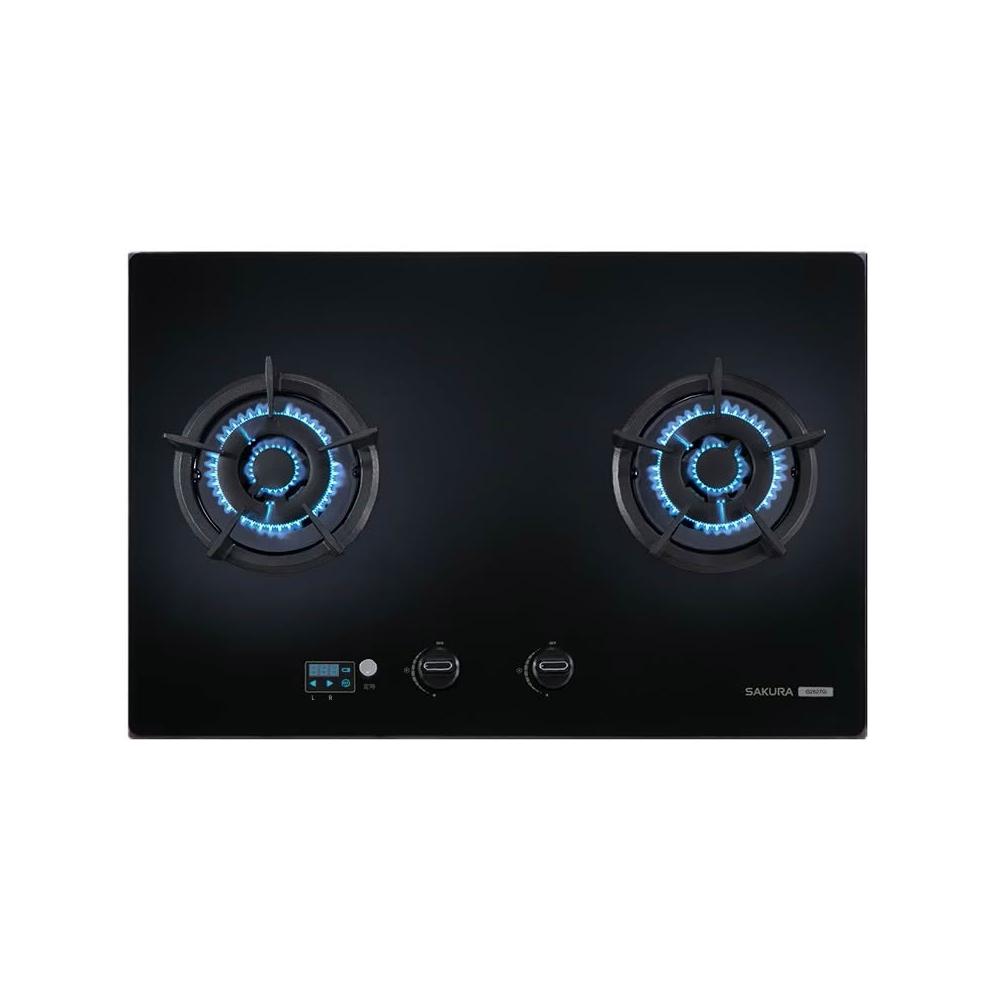 【SAKURA 櫻花】G2627G 二口大面板易清檯面爐 G-2627G (含標準安裝)｜檯面爐｜大面板｜雙邊定時｜雙環火｜