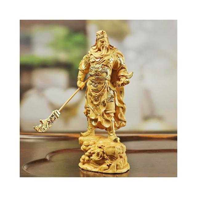 免運木雕關公武財神像黃楊木雕刻工藝手工藝品家居關二爺人物擺件