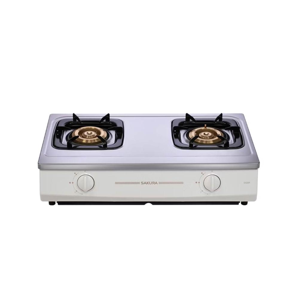 【SAKURA 櫻花】G5201S 二口節能安全台爐 (含標準安裝) G-5201S｜台爐｜銅鋁爐頭｜一體成形｜