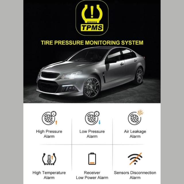 太陽能無線胎壓偵測器 TPMS｜汽車輪胎偵測｜胎壓胎溫顯示 SUV休旅 胎壓偵測器