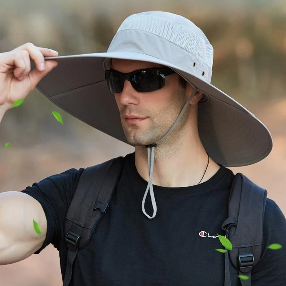 【EMMA SUE】登山帽 超大帽簷 漁夫帽 防水 遮陽帽 男生帽 戶外 防曬帽