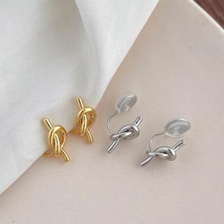 「耳夾專區」夾式耳環 B02 打結設計耳夾 繩結設計款耳環 蚊香盤無痛耳夾 無耳洞耳環