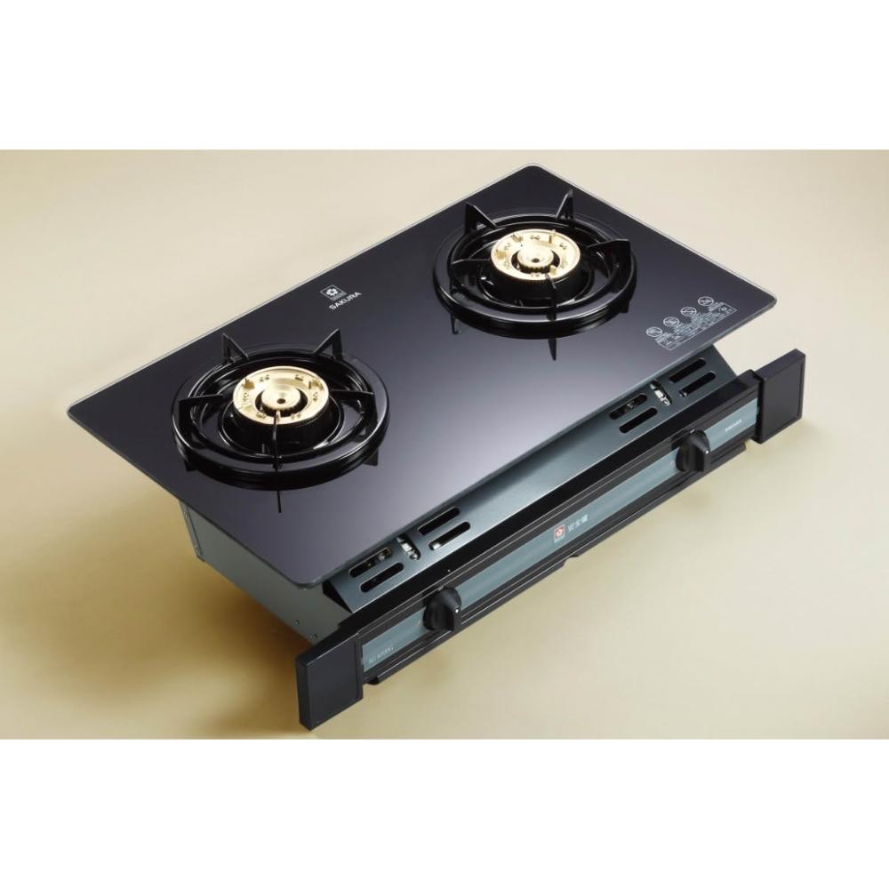 【SAKURA 櫻花】G6500KG 兩口玻璃面板嵌入爐 (含標準安裝) G-6500KG｜嵌入爐｜黑玻｜崁入爐｜