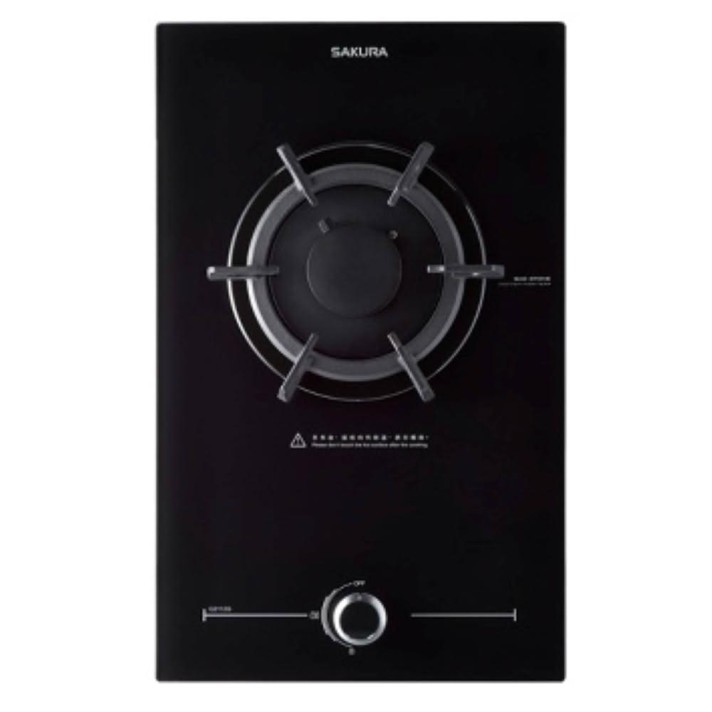 【SAKURA 櫻花】G2112G 單口併爐 (含標準安裝) G-2112GB｜檯面爐｜單口爐｜黑玻｜花瓣式火焰｜大火力｜鑄鐵爐架｜