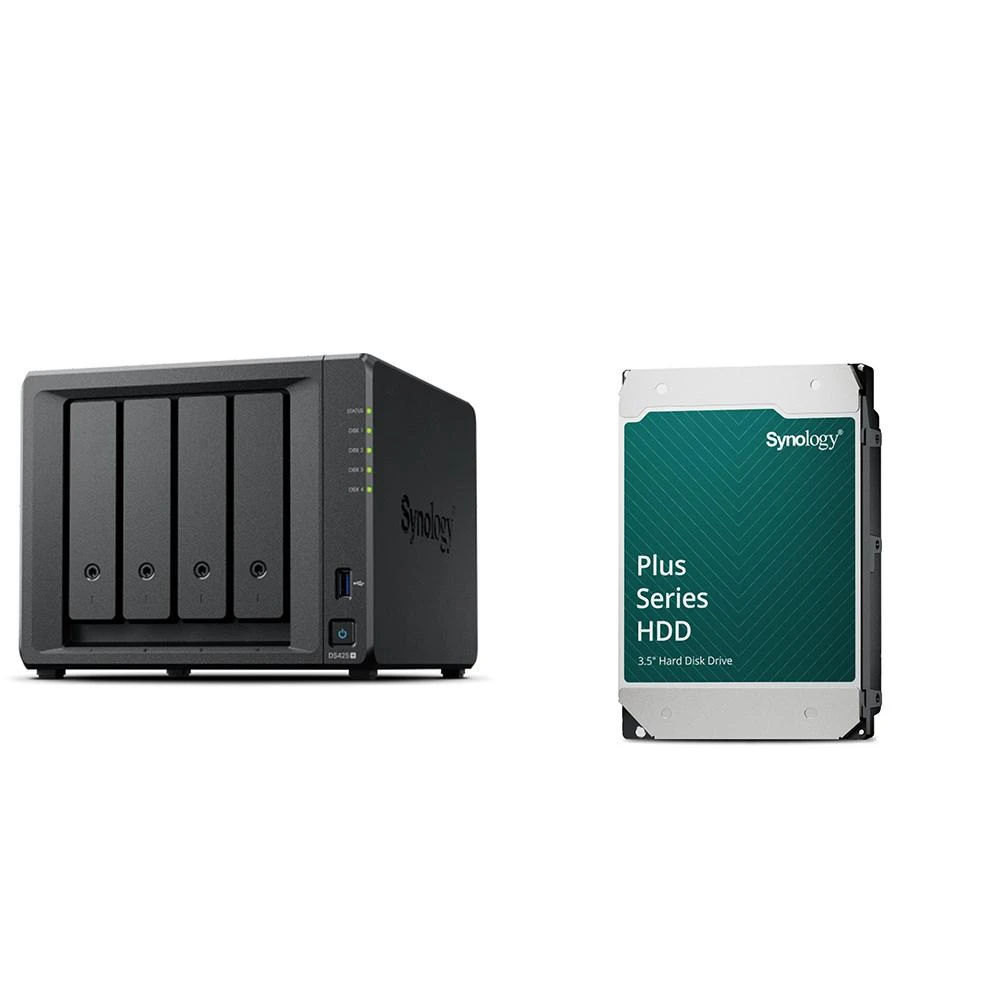【Synology 群暉科技】〈自MO價〉DS425+ 網路儲存伺服器+HAT3310 PLUS 8TB NAS硬碟(X2)
