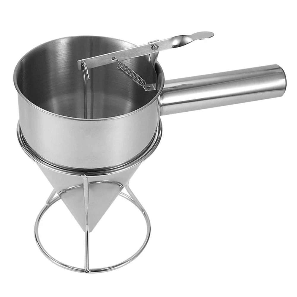 百貨King 不鏽鋼漏斗按壓壺-附架子(1組)