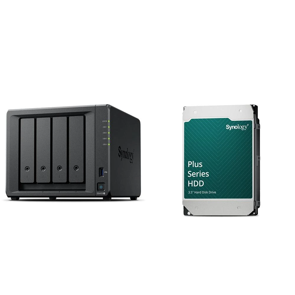 【Synology 群暉科技】〈自MO價〉DS425+ 網路儲存伺服器+HAT3310 PLUS 16TB NAS硬碟(X2)