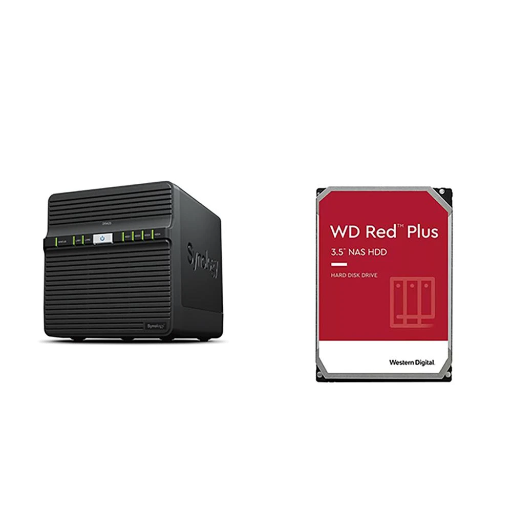 【Synology 群暉科技】〈自MO價〉DS423 4Bay NAS+WD 紅標 Plus 4TB NAS硬碟(X2)
