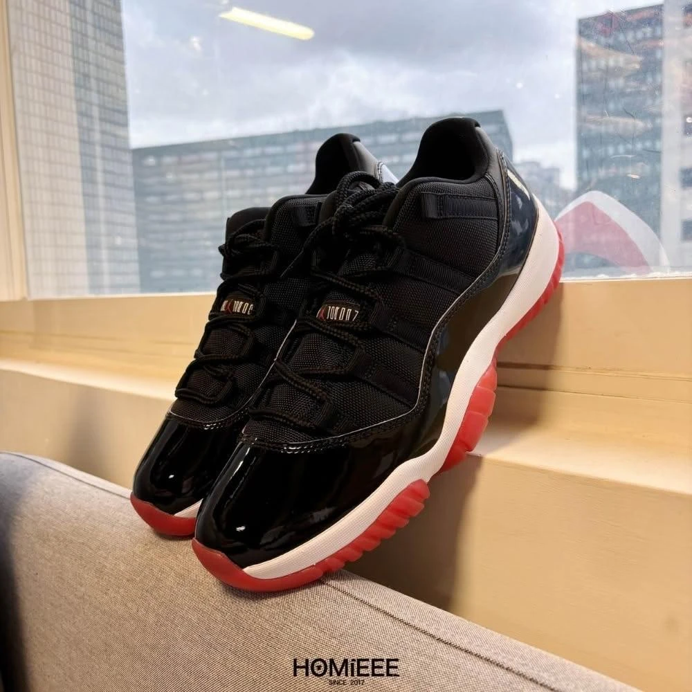 NIKE 耐吉】Homieee Air Jordan 11 Low Bred 2025 經典黑紅男鞋大童
