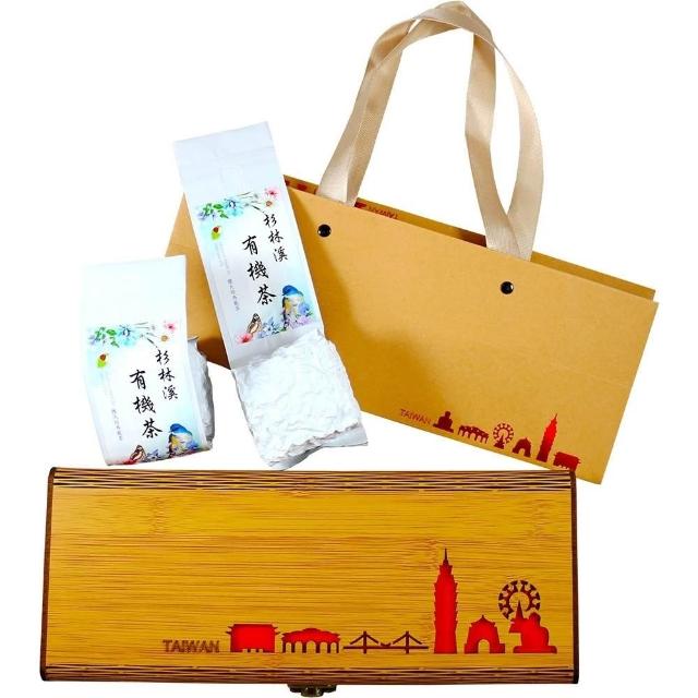 鑫龍源】台灣意象竹雕筆筒禮盒-杉林溪微火焙有機茶葉100gx2入高山茶葉