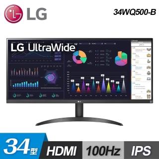 LG 樂金】34型UltraWide 34WQ500-B 智慧多工螢幕