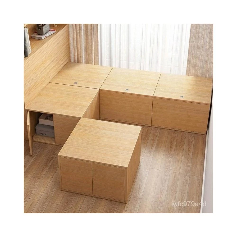 陽臺儲物櫃可坐矮櫃地櫃家用收納櫃臥室大容量組閤榻榻米專用櫃子