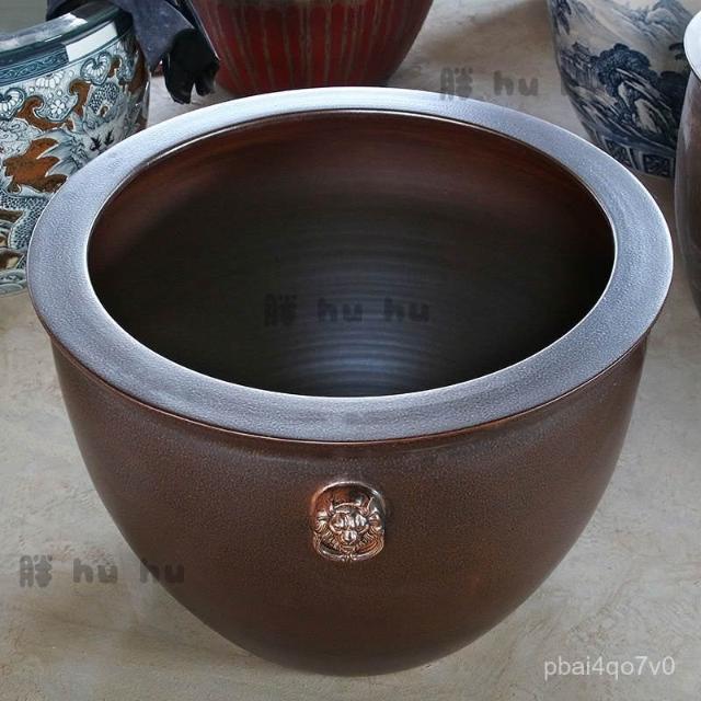 陶瓷大缸錦鯉金魚缸仿古特大號荷花缸庭院大水缸招財獅耳缸