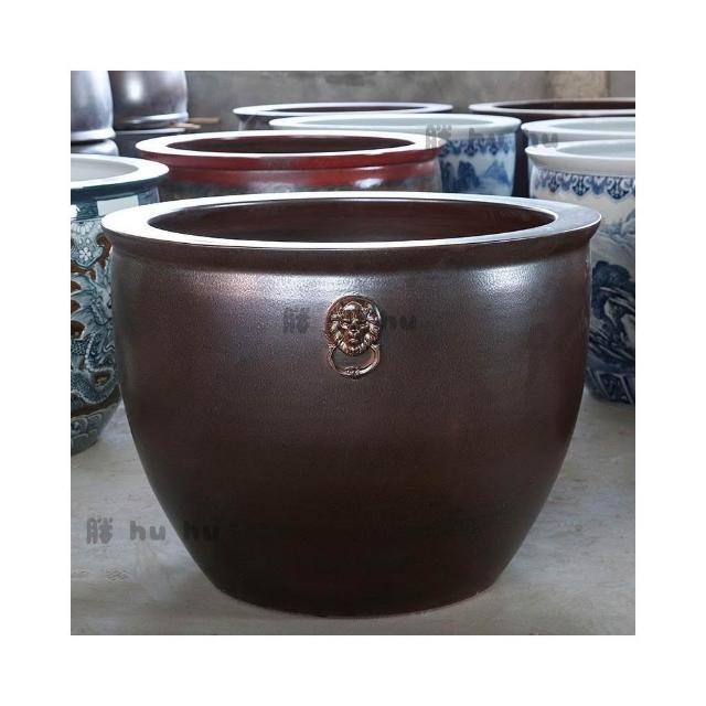 陶瓷大缸錦鯉金魚缸仿古特大號荷花缸庭院大水缸招財獅耳缸