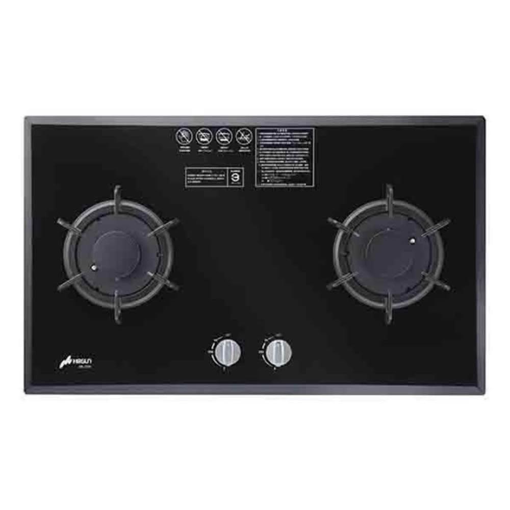 【豪山】SB-2206 雙口歐化玻璃檯面爐 (含基本安裝)｜檯面爐｜鑄鐵爐架｜鋼化防爆玻璃｜防湯蓋設計｜瓦斯爐｜