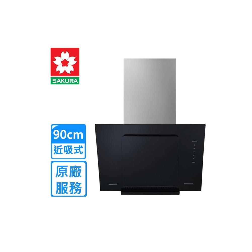 SAKURA櫻花牌 DR-7600 系列倒T式油煙機，型號R7600XL，採用優質烤漆材質，電子式按鍵操作簡易，提供3段風量調整，適合110V/60Hz家用環境。產地其他國家，BSMI許可字號R51085，保固1年，標準安裝，高效除煙油，提升廚房清潔舒適度。