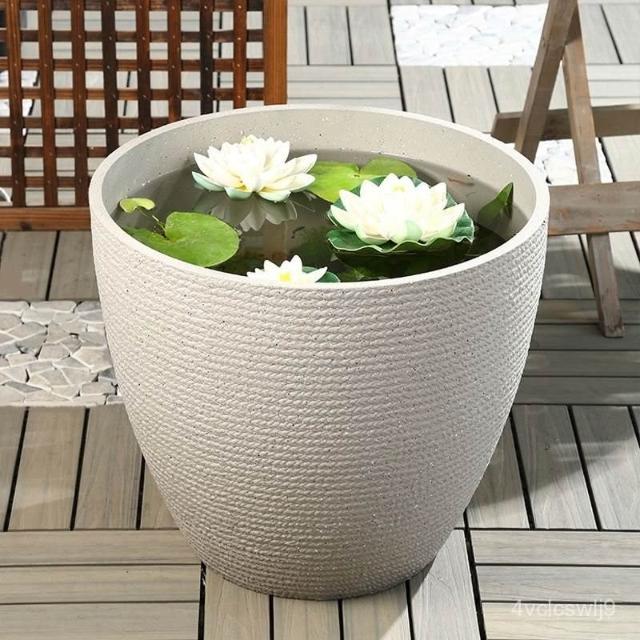 戶外庭院魚缸塑料古法養魚缸水培缸睡蓮荷花盆缸金魚烏龜生態造景萬裏挑一⚡