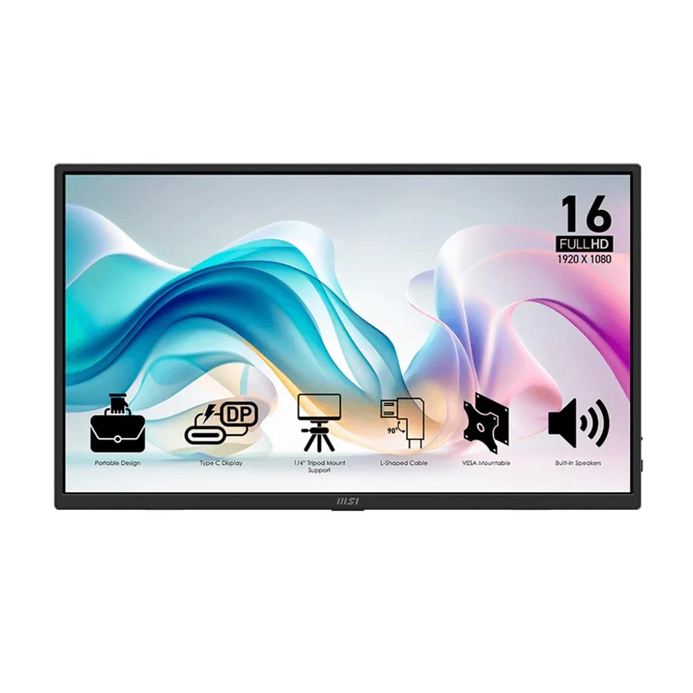 【MSI 微星】PRO MP165 E6 可攜式螢幕 (16型/FHD/Type C/喇叭/IPS)
