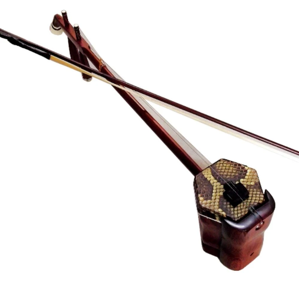 二胡網音樂城胡琴南胡紅木素面蛇背皮Erhu ( 附琴盒調音器)