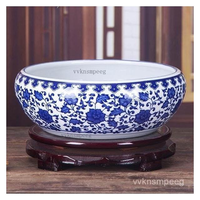 陶瓷魚缸金魚缸客廳龜缸荷花缸風水瓷缸大型特大養魚盆