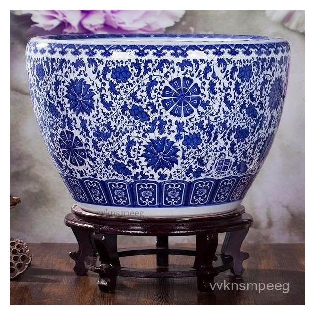 陶瓷魚缸金魚缸客廳龜缸荷花缸風水瓷缸大型特大養魚盆