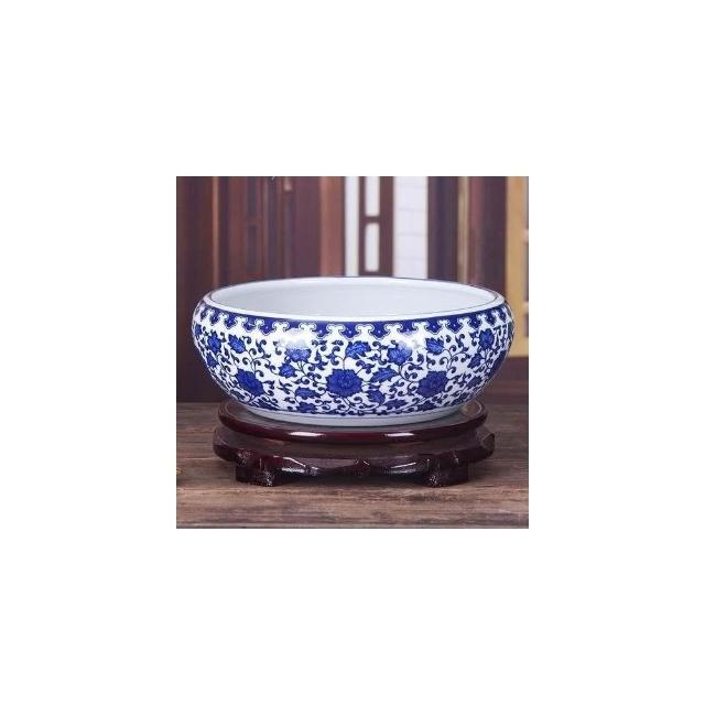 陶瓷魚缸金魚缸客廳龜缸荷花缸風水瓷缸大型特大養魚盆