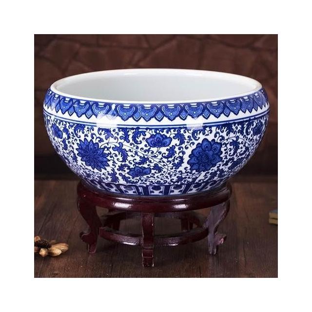 陶瓷魚缸金魚缸客廳龜缸荷花缸風水瓷缸大型特大養魚盆