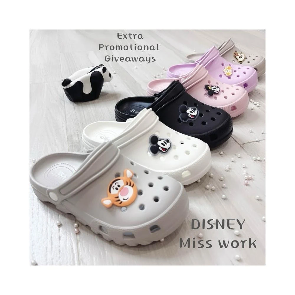 【Disney 迪士尼】送迪士尼6色蠟筆 迪士尼 Disney親子布希鞋 洞洞鞋 迪士尼洞洞鞋 親子洞洞鞋