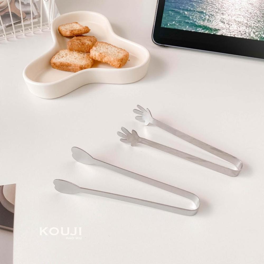 【KOUJI】可愛不鏽鋼冰塊夾 零食夾 冰塊夾 小菜夾 料理夾 沙拉夾 方糖夾 不鏽鋼夾子 冰桶夾 點心夾
