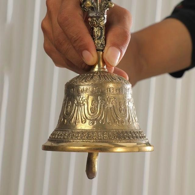 銅製 法器 手揺鈴 五股金剛密鈴 金剛杵銅鈴 装飾品 工芸品 置物