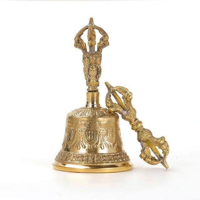 銅製 法器 手揺鈴 五股金剛密鈴 金剛杵銅鈴 装飾品 工芸品 置物 銅器 法器 手揺銅鈴 金剛鈴 風水鈴 工芸品 置物 銅製 法