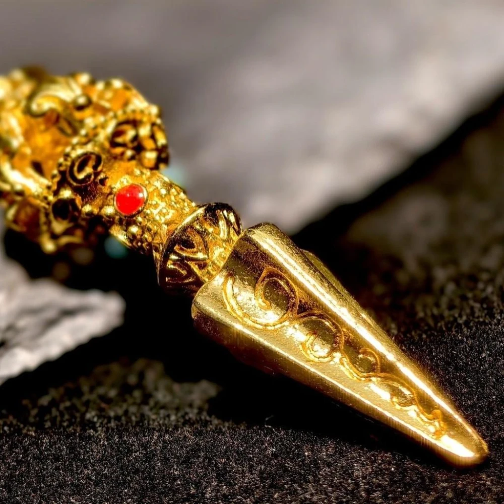 藏式閤金鍍金金剛杵搭配配串神器金剛杵降魔杵複古