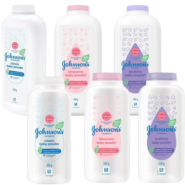 【Johnsons 嬌生】Johnson's 嬌生 嬰兒爽身粉 400g / 200g 白色原味 粉色花香 紫色舒眠 痱子粉