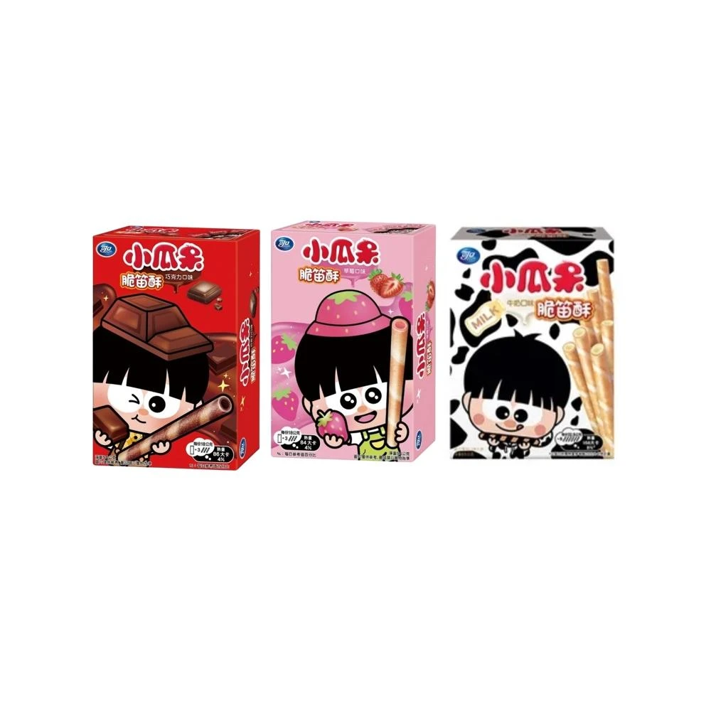 【可口奶滋】可口 小瓜呆 脆笛酥  54g/盒 (巧克力 草莓 牛奶)
