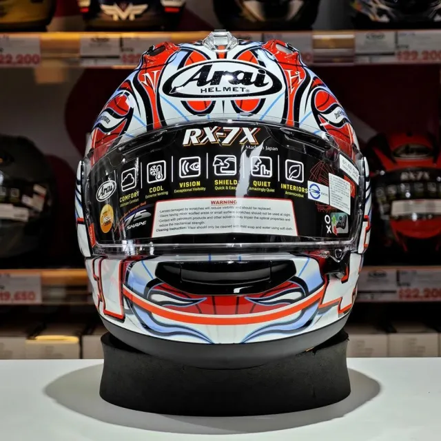 Arai】RX-7X HAGA WSBK 藍火焰紅藍火芳賀紀行全罩安全帽公司貨