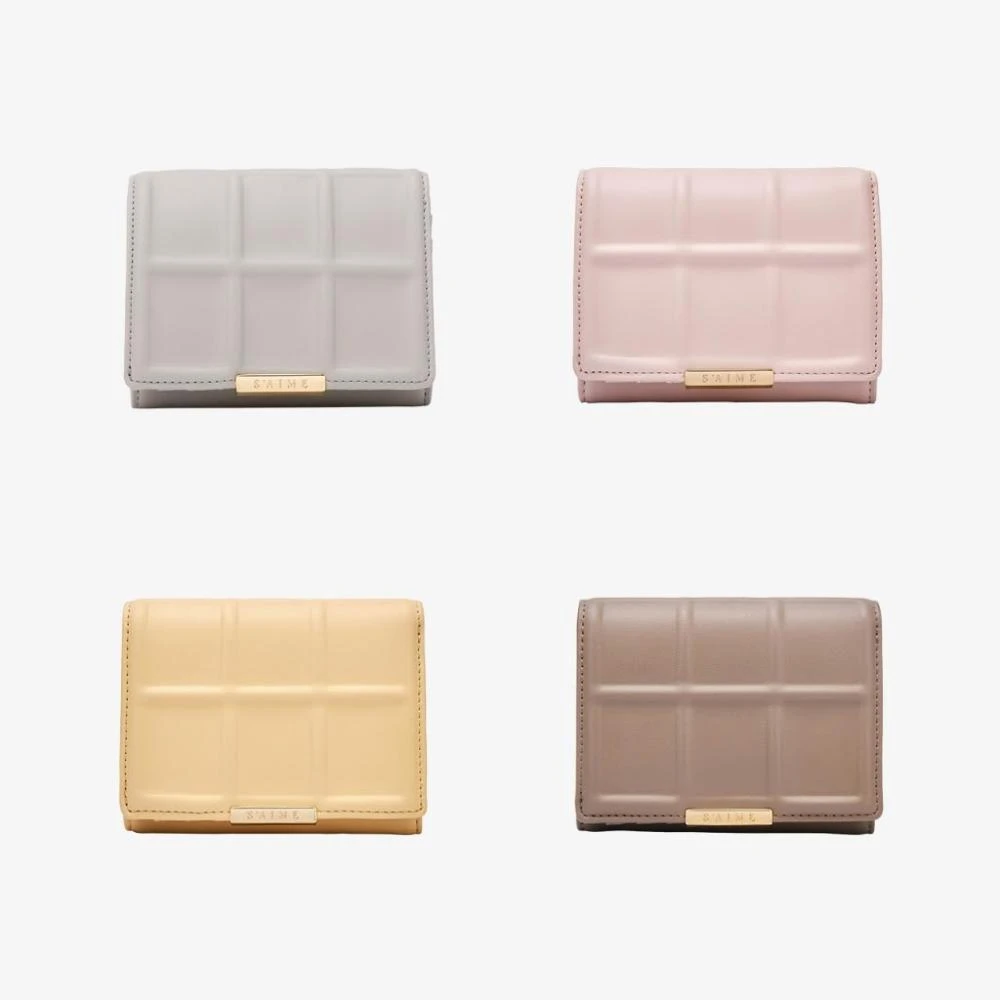 S'AIME】SAIME 東京企劃真皮菱格撞色短夾