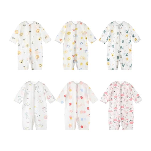 【JoyBaby】長袖包屁衣 新生兒連身衣 100%純棉分腿睡衣(透氣排汗 四季薄棉款)