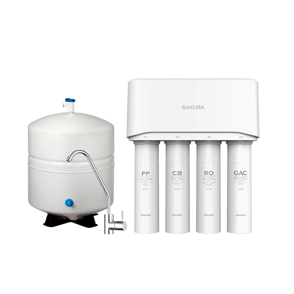 【SAKURA 櫻花】P-0121 標準型RO淨水器 (含基本安裝)|逆滲透|一體式水路|四道濾心|智能沖洗|P0121|