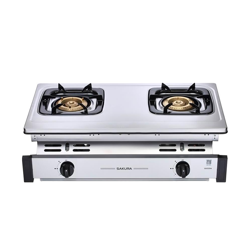 【SAKURA 櫻花】SAKURA 櫻花 安全爐 超耐用不鏽鋼 瓦斯爐 嵌入爐 G6320 AS (限中彰投  含基本安裝)