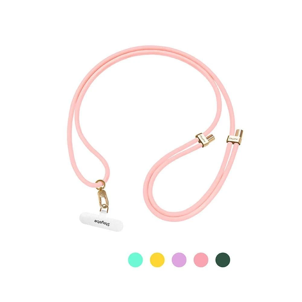 【Relight 睿亮】Stoyobe 可調節矽膠掛繩 手機掛繩 手腕掛繩 防水抗汗 親膚材質 附墊片 耐用抗拉扯 粉嫩色系 頸掛斜背 短掛繩